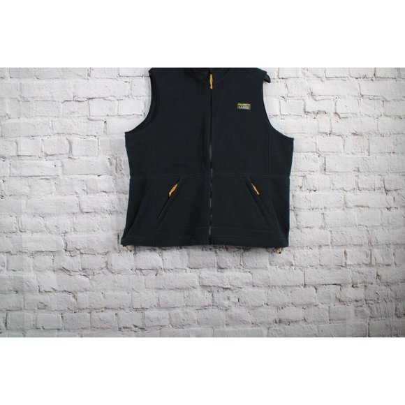 LL Bean Mountain Classic Black Fleece Full Zip Pockets Vest Size 2X - Picture 2 of 9